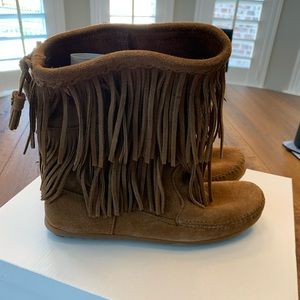 Minnetonka Fringe Moccasin Bootie